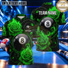 Maxcorners Gothic Rose Skull 8 Ball Billiards Multiple Options Personalized Name, Team Name 3D Shirt
