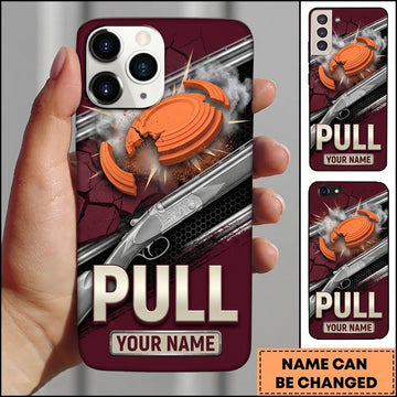 Maxcorners Crimson Clay Explosion Pull Shooting Sports Personalized Name Trap Shooting Phone Case
