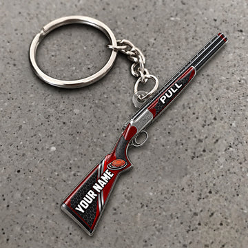 Maxcorners Shotgun American Flag Accent Design Custom Name Trap Shooting Custom Gift 2D Flat Acrylic Ornament, Keychain