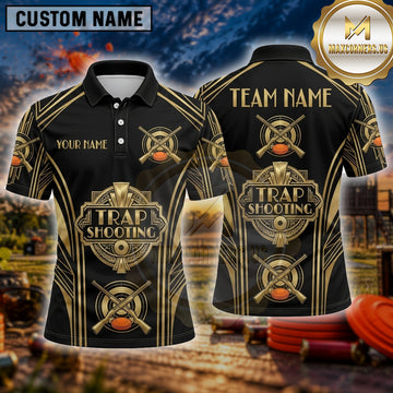 Maxcorners Clay Shooting Luxury Emblem Multiple Options Personalized Name, Team Name 3D Shirt