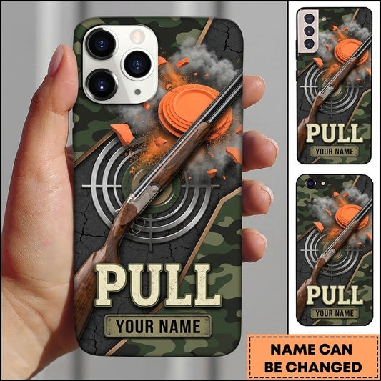 Maxcorners Camouflage Target Reticle Pull Clay Target Personalized Name Trap Shooting Phone Case