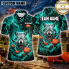 Maxcorners Wolf Lightning Fierce Predator Multiple Options Personalized Name, Team Name 3D Shirt