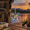 Maxcorners Patriotic Fireworks Fishing Artwork Personalized Name 2D Acrylic Keychain Ornament (8 Fish Species)