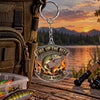 Maxcorners Fire Up the Bite Flame Fishing Personalized Name 2D Acrylic Keychain Ornament (8 Fish Species)