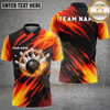 Maxcorners Bowling Flaming Ball Phoenix Wings Multiple Options Personalized Name, Team Name 3D Shirt