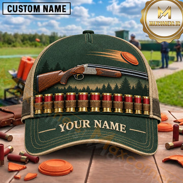 Maxcorners Trap Shooting Shotgun Shell Bandolier Design Multiple Options Personalized Name 3D Cap