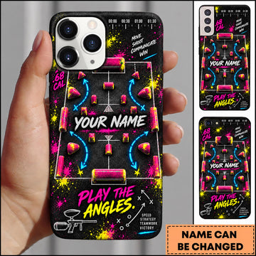 Maxcorners Paintball Play The Angles Field Diagram Personalized Name 3D Phone Case