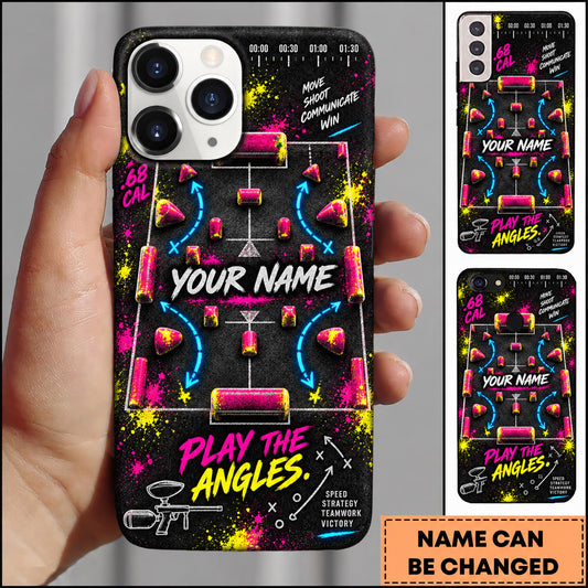 Maxcorners Paintball Play The Angles Field Diagram Personalized Name 3D Phone Case