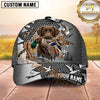 Maxcorners Dog Hunting And Duck Hunting Metallic Mesh Waterfowl Artwork Multiple Options Personalized Name 3D Cap