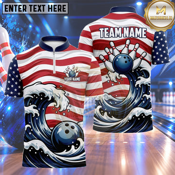 Maxcorners Bowling Jersey Tactical Digital Camouflage Pattern Multiple Options Personalized Name, Team Name 3D Shirt