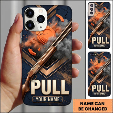 Maxcorners Copper Geometric Shotgun Pull Clay Target Personalized Name Trap Shooting Phone Case