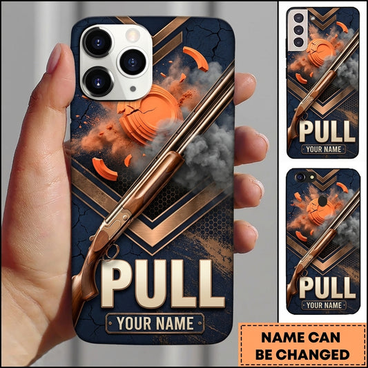 Maxcorners Copper Geometric Shotgun Pull Clay Target Personalized Name Trap Shooting Phone Case