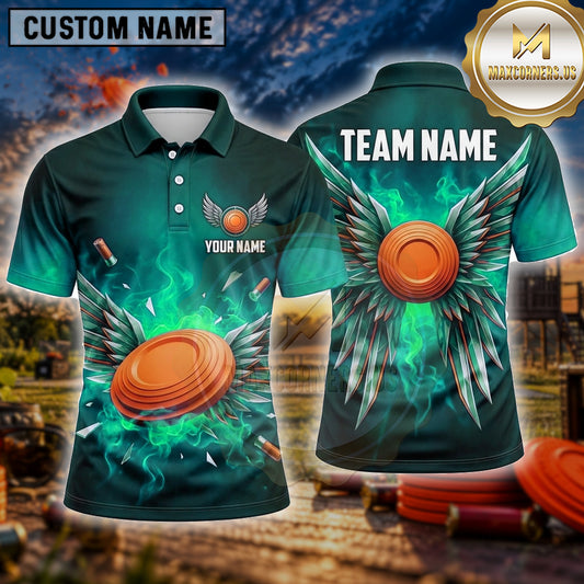 Maxcorners Trap Shooting Shirt Winged Clay Multiple Options Personalized Name, Team Name 3D Shirt