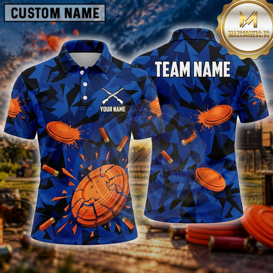Maxcorners Trap Shooting Shirt Clay Target Shooting Dynamic Camouflage Multiple Options Personalized Name, Team Name 3D Shirt