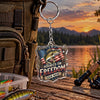 Maxcorners Hooked on Freedom Patriotic Fishing Personalized Name 2D Acrylic Keychain Ornament (8 Fish Species)