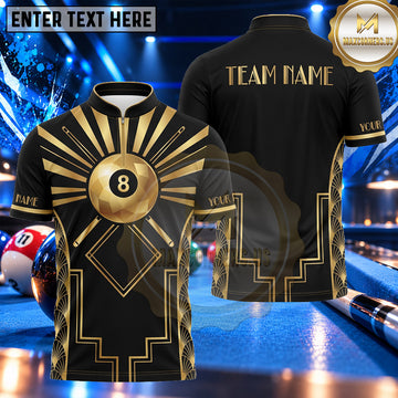 Maxcorners Art Deco Geometric Sunburst Pool Multiple Options Personalized Name, Team Name 3D Shirt