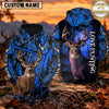 Maxcorners Trophy Buck Neon Camo Love Hunting Personalized Name 3D Hoodie