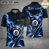 Maxcorners Billiards 8 Ball Flame Honeycomb Cue Graphic Multiple Options Personalized Name, Team Name 3D Shirt