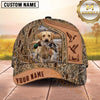 Maxcorners Dog Hunting And Duck Hunting Flying Birds Leather Artwork Multiple Options Personalized Name 3D Cap