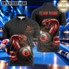Maxcorners Royal Cobra Serpent Emblem Billiards Multiple Options Personalized Name, Team Name 3D Shirt