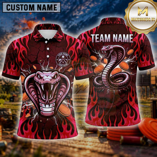 Maxcorners Trap Shooting Shirt Cobra Striking Snake Multiple Options Personalized Name, Team Name 3D Shirt