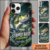 Maxcorners Fishing Hexagon Water Splash Artwork Multiple Options Personalized Name Phone Case (13 Fish Species)