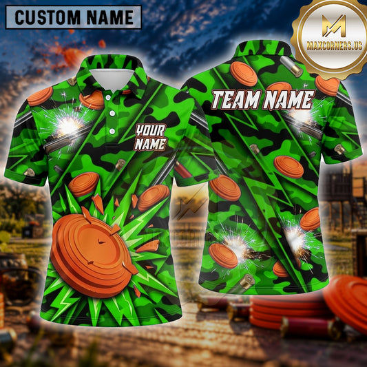 Maxcorners Trap Shooting Shirt Clay Target Shooting Explosive Shards Multiple Options Personalized Name, Team Name 3D Shirt