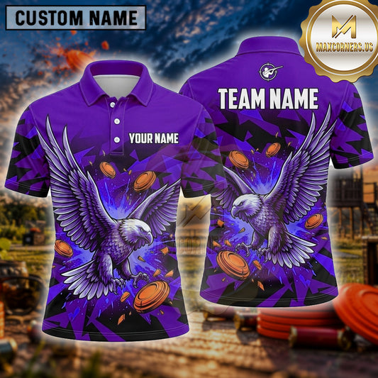 Maxcorners Trap Shooting Shirt Eagle Wings Lightning Storm Multiple Options Personalized Name, Team Name 3D Shirt