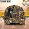 Maxcorners Classic Wetland Camo Hunting Badge Duck Hunting With Dogs Multi Options Personalized Name 3D Cap