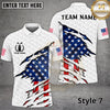 Maxcorners Golf American Flag Ripped Crack Pattern Multiple Options Personalized Name, Team Name 3D Shirt (9 Designs)