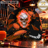 Maxcorners Flaming Skull Clay Targets Trap Shooting Personalized Name 3D Cap