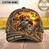 Maxcorners Golden Sunset Honeycomb Camo Duck Hunting Dog Cap, Multiple Breeds Personalized Name 3D Cap