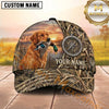 Maxcorners Sunset Marshland Compass Emblem Duck Hunting With Dogs Multi Options Personalized Name 3D Cap