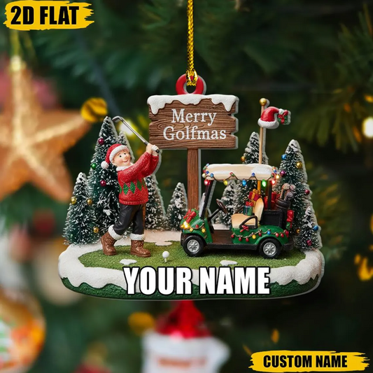Maxcorners Personalized Golf Ornament, Golf Keychain, Golf Accessories, Christmas Golf Gift, Gift For Golf Dad