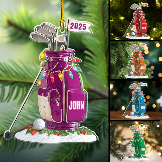 Maxcorners Golf Bag Christmas Ornament, Golf Keychain, Golf Accessories, Christmas Golf Gift, Gift For Golf Dad