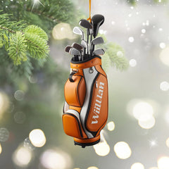 Maxcorners Custom Golf Bag Ornament, Acrylic Ornament, Christmas Tree Ornaments, Gift For Golfer