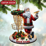 Maxcorners Personalized Santa Claus Disc Golf Ornament, Acrylic Ornament, Christmas Golf Gift, Golf Gift Idea