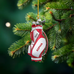 Maxcorners Golf Bag Christmas Ornament, Golfer Ornament, Acrylic Ornament, Golfing Ornament, Golf Lover Gift