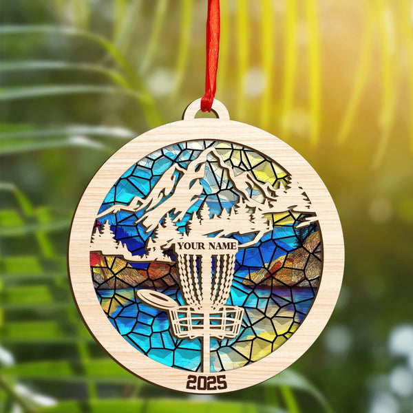 Maxcorners Personalized Disc Golf Christmas Ornament 2025, Wood And Acrylic Ornaments, Gifts For Disc Golfers