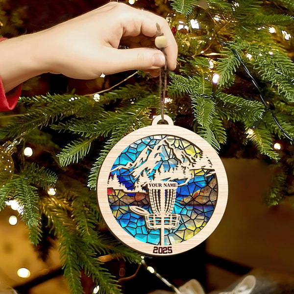Maxcorners Personalized Disc Golf Christmas Ornament 2025, Wood And Acrylic Ornaments, Gifts For Disc Golfers