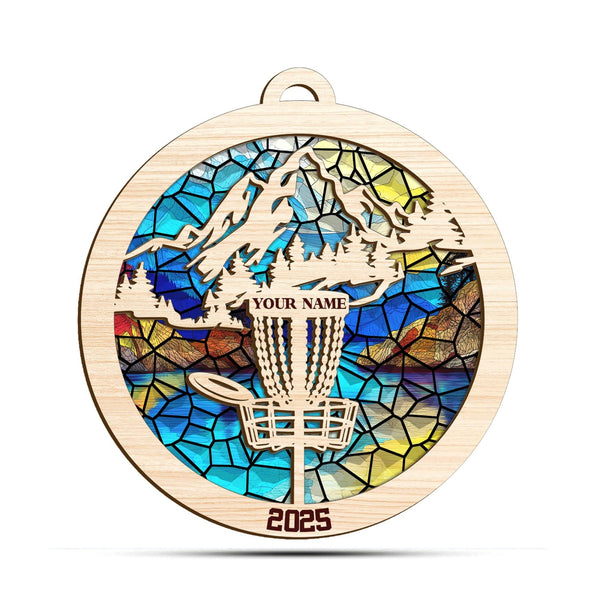 Maxcorners Personalized Disc Golf Christmas Ornament 2025, Wood And Acrylic Ornaments, Gifts For Disc Golfers