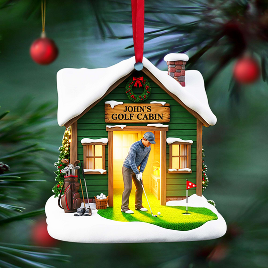 Maxcorners Golf Cabin Christmas Ornament, Golf Ornaments For Christmas Tree, Christmas Presents For Golfers