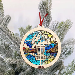 Maxcorners Personalized Disc Golf Christmas Ornament 2025, Wood And Acrylic Ornaments, Gifts For Disc Golfers