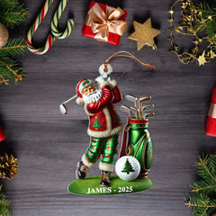 Maxcorners Santa Claus Golf Christmas Tree Ornament, Acrylic Ornament, Christmas Tree Ornaments, Gift For Golfer