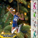 Maxcorners Personalized Volleyball Player Acrylic Ornament, Custom Name Number Volleyball Christmas Ornament, Volleyball Gift for Girls