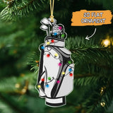 Maxcorners Custom Golf Bag Acrylic Ornament, Golf Keychain, Funny Golf Accessories, Golf Lover Gift, Christmas Ornament