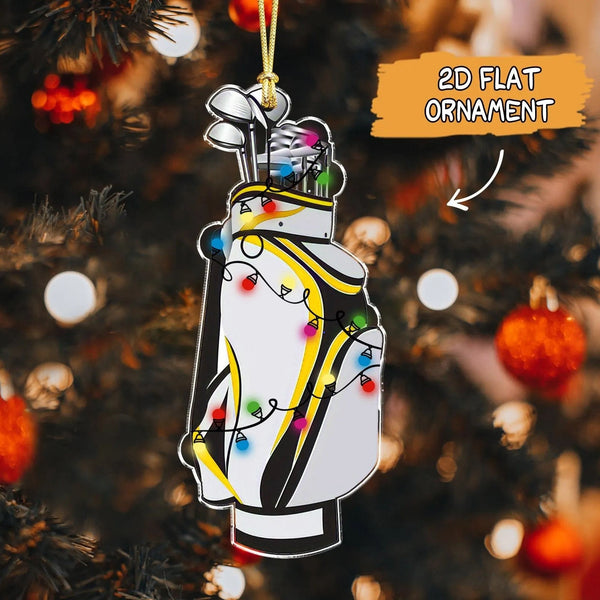 Maxcorners Custom Golf Bag Acrylic Ornament, Golf Keychain, Funny Golf Accessories, Golf Lover Gift, Christmas Ornament