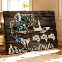 Maxcorners Custom Photo Canvas, Fishing Canvas Wall Art, Fishing Presents For Dad, Fishing Father's Day Gifts LM0101