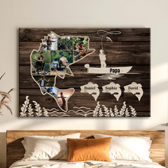 Maxcorners Custom Photo Canvas, Fishing Canvas Wall Art, Fishing Presents For Dad, Fishing Father's Day Gifts LM0101