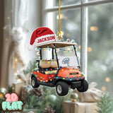 Maxcorners Personalized Golf Cart 2D Flat Ornament, Acrylic Ornament, Christmas Tree Ornaments, Gift For Golfer
